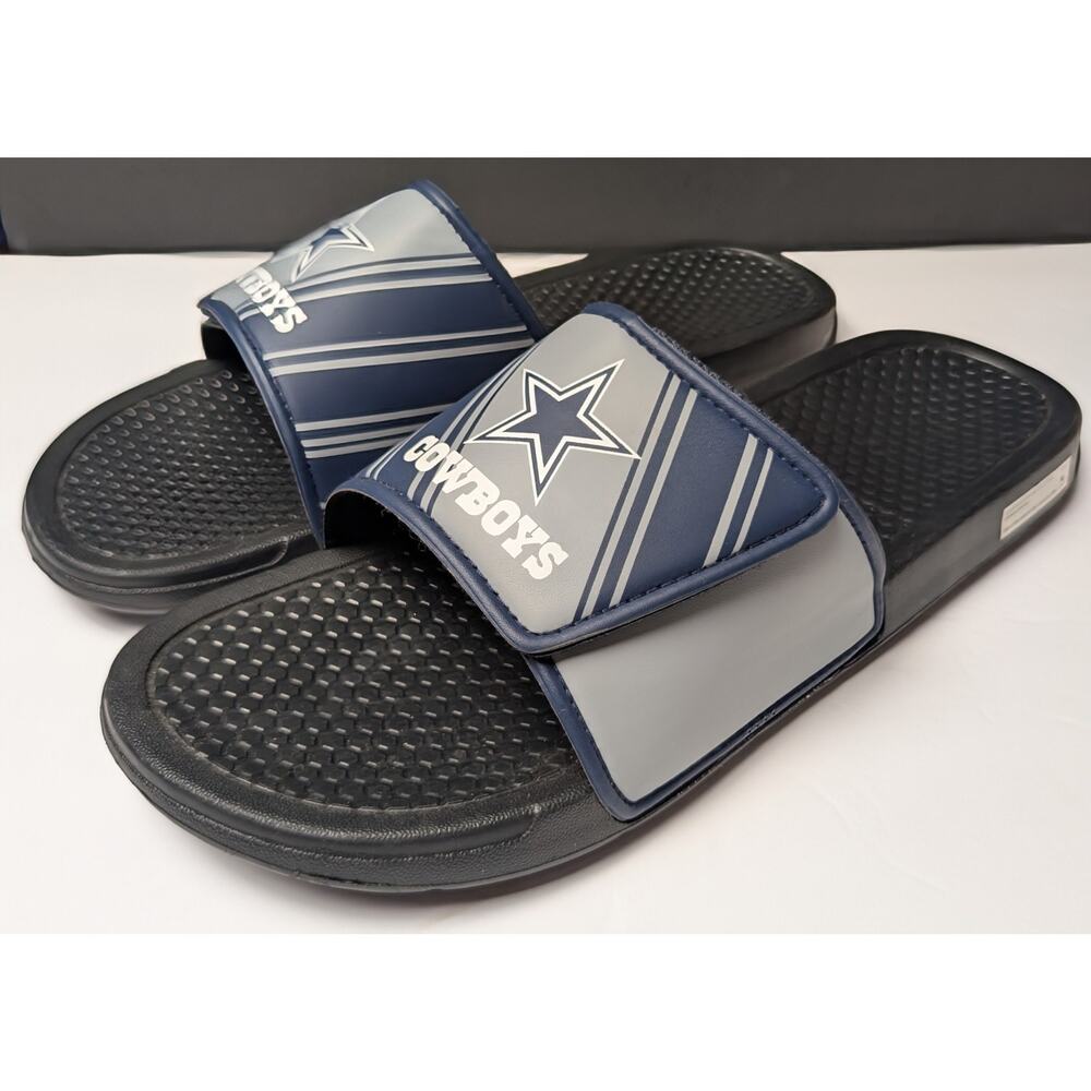 Dallas Cowboys Logo Comfort Slides MENS SZ XL 13-14 Summer Football Sandals NWOT - Picture 3 of 11